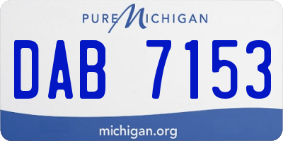 MI license plate DAB7153