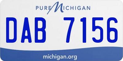 MI license plate DAB7156