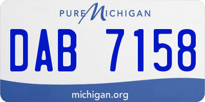 MI license plate DAB7158