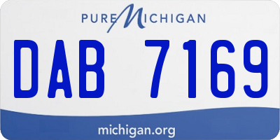 MI license plate DAB7169