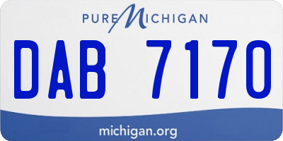 MI license plate DAB7170