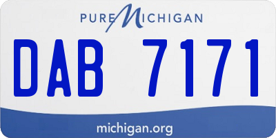 MI license plate DAB7171