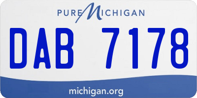 MI license plate DAB7178