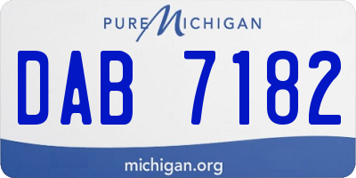 MI license plate DAB7182