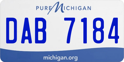 MI license plate DAB7184