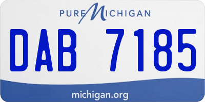 MI license plate DAB7185