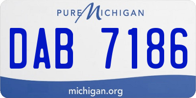 MI license plate DAB7186