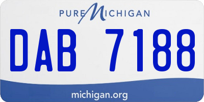 MI license plate DAB7188