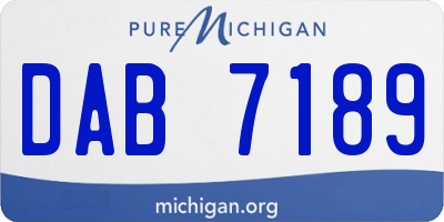 MI license plate DAB7189