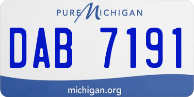 MI license plate DAB7191