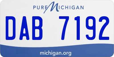MI license plate DAB7192
