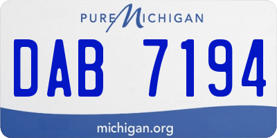 MI license plate DAB7194