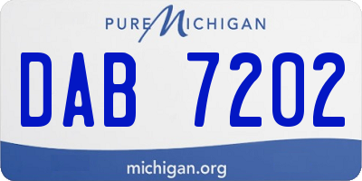 MI license plate DAB7202