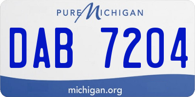 MI license plate DAB7204