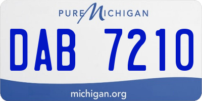 MI license plate DAB7210