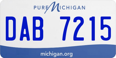 MI license plate DAB7215