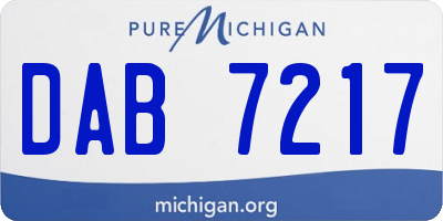 MI license plate DAB7217
