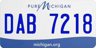 MI license plate DAB7218