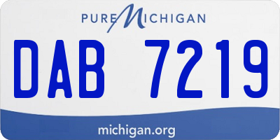 MI license plate DAB7219