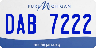 MI license plate DAB7222