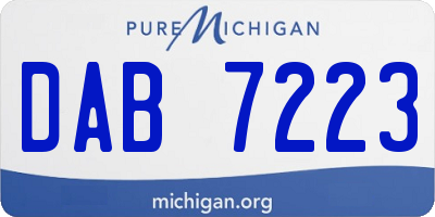 MI license plate DAB7223