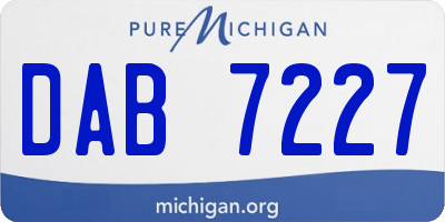 MI license plate DAB7227