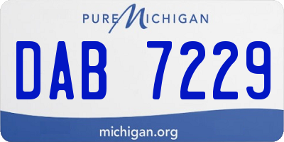 MI license plate DAB7229