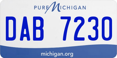 MI license plate DAB7230