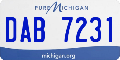 MI license plate DAB7231