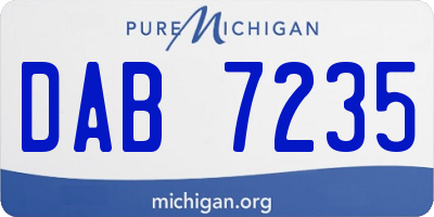 MI license plate DAB7235
