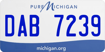 MI license plate DAB7239