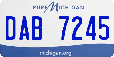 MI license plate DAB7245