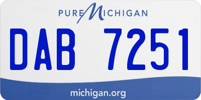 MI license plate DAB7251