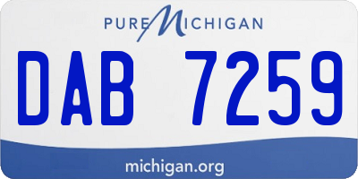 MI license plate DAB7259