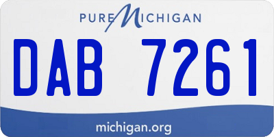 MI license plate DAB7261