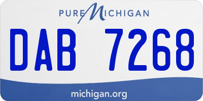 MI license plate DAB7268