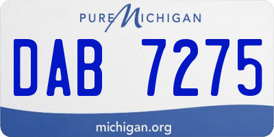 MI license plate DAB7275