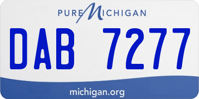 MI license plate DAB7277