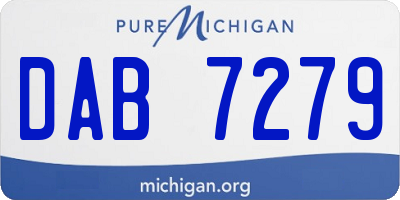 MI license plate DAB7279