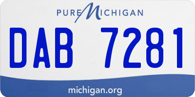 MI license plate DAB7281