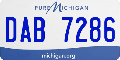MI license plate DAB7286