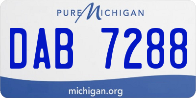 MI license plate DAB7288