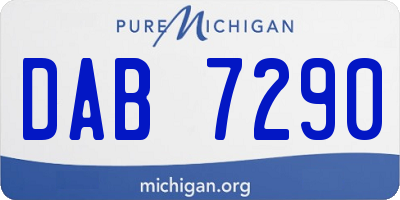 MI license plate DAB7290