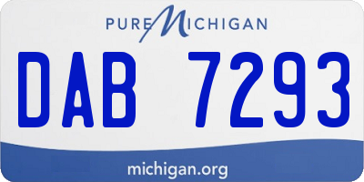 MI license plate DAB7293
