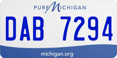 MI license plate DAB7294