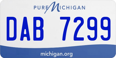 MI license plate DAB7299