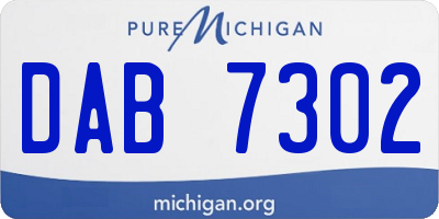 MI license plate DAB7302