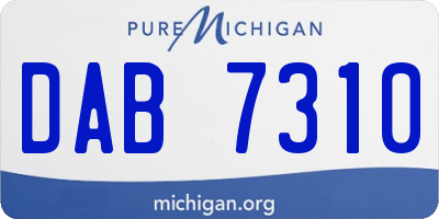 MI license plate DAB7310