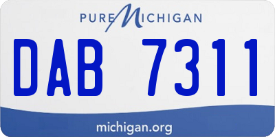 MI license plate DAB7311