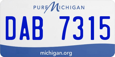 MI license plate DAB7315
